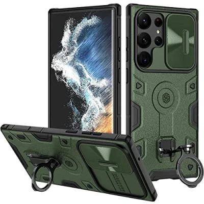 Abbildung von Nillkin CamShield Armor Pro für Samsung Galaxy S23 Ultra Hülle mit Kamera Slider Back Cover Grün