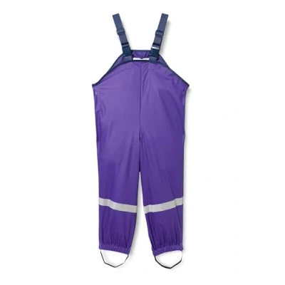 Abbildung von Playshoes Unisex Kinder Matschhose Regenlatzhose Textilfutter Wind und wasserdichte Regenhose Regenbekleidung, lila, 140