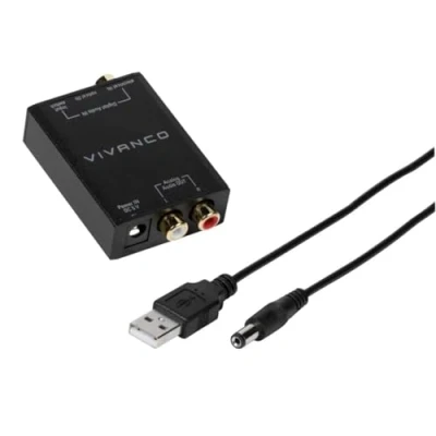 Abbildung von Vivanco 46143 Digital Audio Konverter, analog, RCA, 10 kOhm, USB A, 5 V