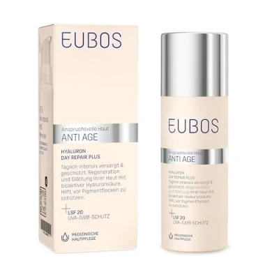 Abbildung von EUBOS Anti AGE Hyaluron Day Repair Plus LSF 20 Falten Tagescreme für trockene Haut mit Sonnenschutz Schutz vor Hautalterung Hautverträglichkeit dermatologisch bestätigt 50ml