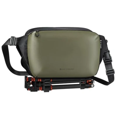 Abbildung von K&amp;F Concept Kameratasche, Schultertasche, Kameratasche Groß Fototasche, Camera Bag für Fotografen, Kamera Rechteck Hülle Version kompatibel mit Canon/Nikon/Sony, Grün (Groß L)
