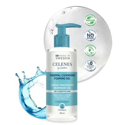 Abbildung von Celenes by Sweden Reinigungsschaumgel Paraben &amp; Alkoholfrei, Mit Natürlichen Kräuterextrakten, Ideal für Fettige/Mischhaut 250ml (Thermal Trockene und empfindliche Haut)