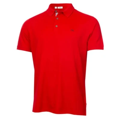 Abbildung von Calvin Klein Herren Campus 3 Knopf Kragen Polo Hemd Roter Sport XL