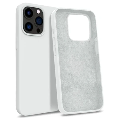 Abbildung von MyGadget Hülle kompatibel mit iPhone 14 Pro Gummierte Handyhülle [ 3 Layer Struktur ] Schutzhülle Soft Inlay &amp; Hardcase Cover außen Weiß
