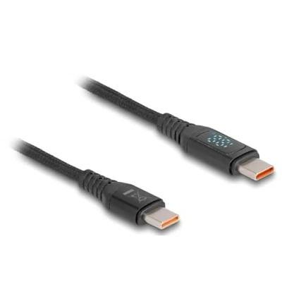 Abbildung von Delock USB 2.0 Schnelladekabel Type C™ Stecker zu PD 3.1 140 W mit Leistungsanzeige 1,20 m