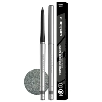 Abbildung von Sandstone Scandinavia Hypoallergener Eyeliner Wasserfest (Stone Grey) Parfümfreier Metallischer Veganer und Tierversuchsfreier Augenstift Farbige für Empfindliche Augen