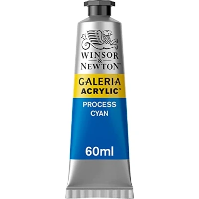 Abbildung von Winsor &amp; Newton 2120535 Galeria Acrylfarbe, hohe Pigmentierung, lichtecht, buttrige Konsistenz, 60 ml Tube Process Cyan