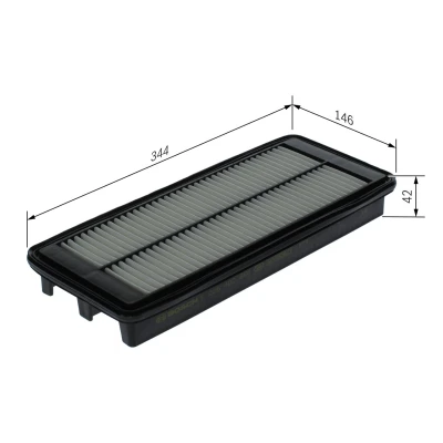 Abbildung von BOSCH F 026 400 666 Luftfilter 41,5 145,5 344 Filtereinsatz MAZDA: MX 5 IV, IV RF Targa, FIAT: 124 Spider, ABARTH: Spider