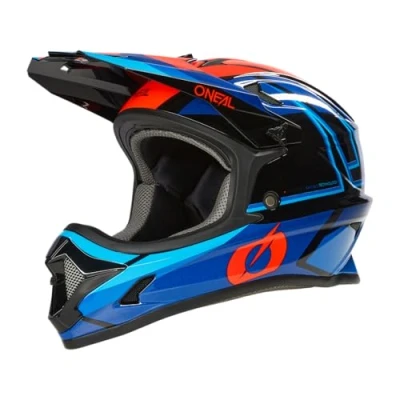 Abbildung von O&#039;NEAL Mountainbike Helm Fullface MTB DH Downhill FR Freeride ABS Schale, Magnetverschluss, übertrifft Robustes SONUS Helmet Split V.23 Erwachsene Blau Rot Größe S