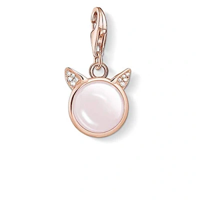 Abbildung von Thomas SABO CHARMANHÄNGER 925 STERLINGSILBER, 750 ROSÉGOLD Vergoldung Anhänger, Damen, Größe: One Size, Weiß, pink, roségoldfarben