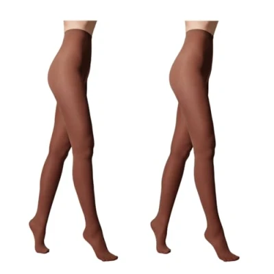Abbildung von Conte elegant Damenstrumpfhose 50 DEN 2er PackNetzstrumpfhose Gestrickte Mikrofaser Samt Weich Feinstrumpfhose Klassisch Verstärkte Zehen Farbe Mocca 4 EPISODE