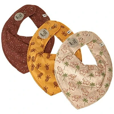 Abbildung von PIPPI Unisex Baby 3er Pack Bibs Dreieck Lätzchen, Green Moss, Einheitsgröße