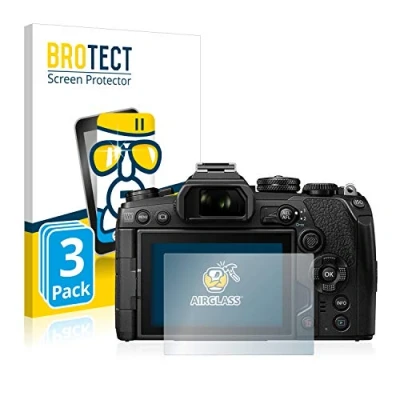 Abbildung von BROTECT Schutzglas für Olympus OM D E M1 Mark III (3 Stück) Schutzfolie Panzer Folie Glas [Extrem Kratzfest 9H, Anti Fingerprint, Ultra Transparent]