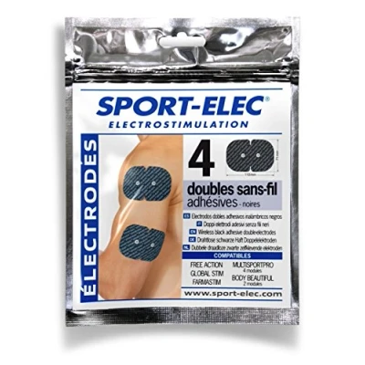 Abbildung von Sport Elec 4 Stück Elektroden DOUBLES Abgerundete für Geräte schwarz/blau fr: Erwachsene (Größe Hersteller: Einheitsgröße)