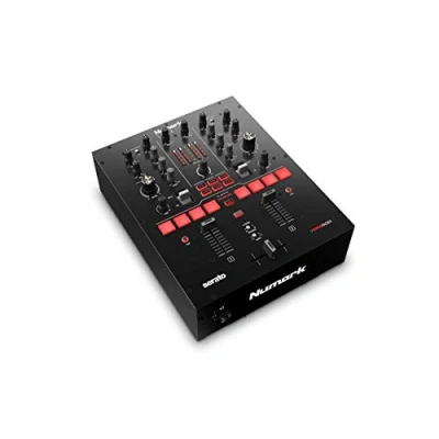 Abbildung von Numark Scratch Zweikanal DJ Mixer mit Serato Pro, Innofader Crossfader, DVS Lizenz, 6 Direktzugriffseffektwählern und Performance Pads