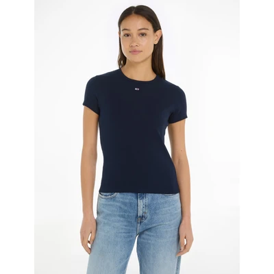 Abbildung von Tommy Jeans SLIM Essential Tshirt basic, Damen, Größe: 50, Dark night navy