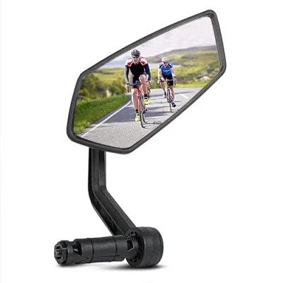 Abbildung von AiQInu Fahrradspiegel, HD Glas Reflektierender Fahrrad Spiegel für Lenker 15 20 mm, 360 drehbarer Fahrradrückspiegel Fahrrad, Mountainbike, Rennrad (rechts)
