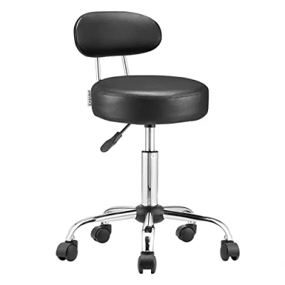 Abbildung von Casaria Drehhocker, Lehne Höhenverstellbar 10cm Polsterung 360C Drehbar 46 60cm Sitzhöhe