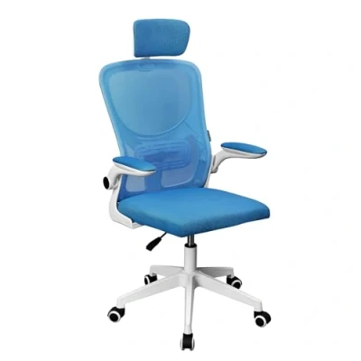 Abbildung von MARSGAMING MGC ERGOPLUS, Professioneller Ergonomischer Stuhl, Dynamische Lendenwirbelstütze, Atmungsaktives Netz, Höhenverstellbar 115 und 125cm, Klappbare Armlehnen, Verstellbare Kopfstütze, Blau