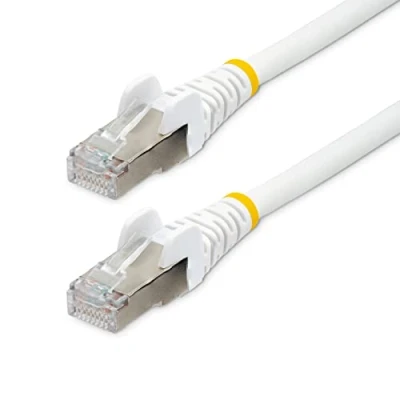 Abbildung von StarTech.com 3 m CAT6A Kabel LSZH Raucharm, Halogenfrei 10 Gigabit RJ45 LAN SFTP Patchkabel Weiß Verlegekabel Abgeschirmtes Netzwerkkabel/Ethernet (NLWH 3M PATCH)