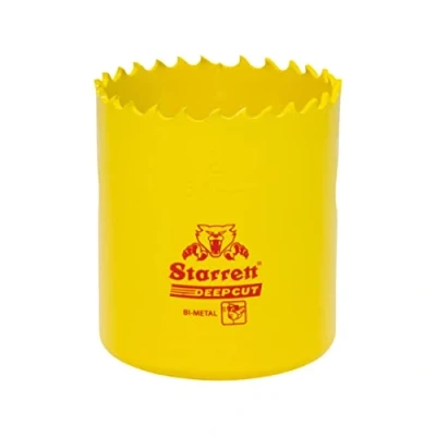 Abbildung von Starrett Tiefschnitt Lochsäge DCH0214 Hochleistungs Bimetall mit zusätzlichen Kobalt HSS Zähnen für Metalle, Holz, Gusseisen, Glasfaser Kunststoffe 57 mm