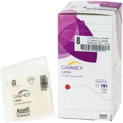 Abbildung von Gammex Latex Puderfrei Gr. 8 50 Paar Handschuhe