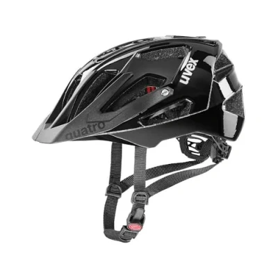 Abbildung von uvex quatro sicherer MTB Helm für Damen und Herren individuelle Größenanpassung verstellbarer Schirm all black 56 61 cm