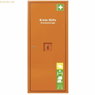 Abbildung von Söhngen Stehschrank Erste Hilfe Trage gefüllt orange