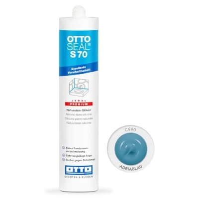 Abbildung von OTTOSEAL S 70 Premium Naturstein Silikon 310ml C990 adriablau Keine Randzonenverschmutzung Sicher gegen Schimmel &amp; ideal für Bad, Küche Wohnbereich