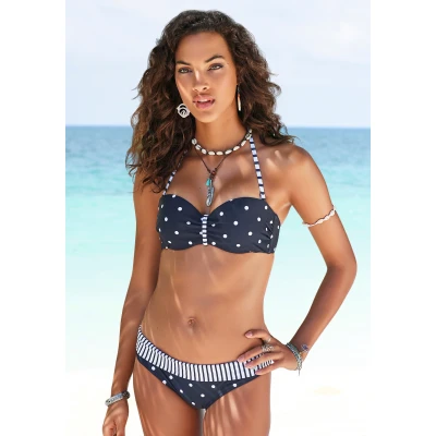 Abbildung von s.Oliver Bügel Bandeau Bikini Top &quot;Audrey&quot;, mit Mustermix aus Punkten und Streifen