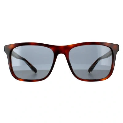 Abbildung von Gucci Herren GG0381SN 009 Gläser SONNENBRILLEN Acetat Havanna Blau Quadratisch Normal