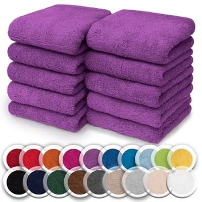 Abbildung von NatureMark Seiftuch Frottier Seiftücher 10er Pack 30x30cm, 100% Baumwolle, (10 St), Waschlappen Seiflappen 30 x cm, Lila