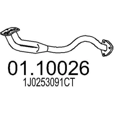 Abbildung von MTS 01.10026 Abgasrohr 860 vorne für Mittelschalldämpfer SKODA: Octavia 1 Combi, I Schrägheck