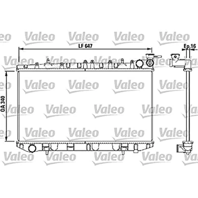 Abbildung von VALEO 731659 Kühler, Motorkühlung Aluminium 340 647 16 Kühlrippen gelötet