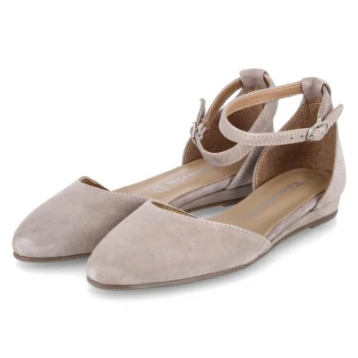 Abbildung von Tamaris Riemchenballerina, Damen, Größe: 39, Taupe Schuhe