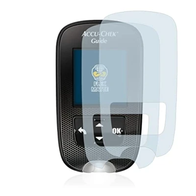 Abbildung von BROTECT Full Cover Schutzfolie Matt für Accu Chek Guide (2 Stück) Screen Displayschutz Folie, 3D Curved, Anti Reflex