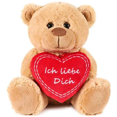 Abbildung von BRUBAKER Kuscheltier Teddybär mit Ich liebe Dich Herz (Valentinstagsgeschenk, 1 St), kleiner Teddy Bär, Stofftier Plüschtier Liebesbotschaft