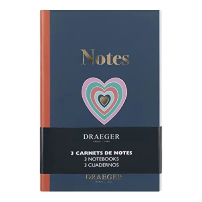 Abbildung von Draeger Paris Notizblock, A6, liniert, Blau, Elfenbein, Pastell, 3 Stück