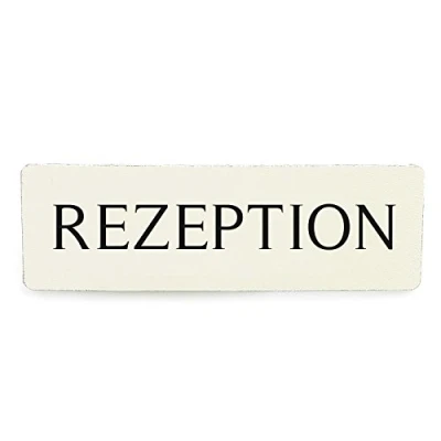 Abbildung von Interluxe Holzschild Dekoschild REZEPTION * Timeless Türschild Shabby Hinweisschild