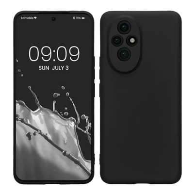 Abbildung von kwmobile Handyhülle kompatibel mit Honor 200 Hülle Handy Case aus weichem Silikon in Schwarz matt