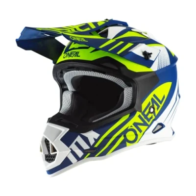 Abbildung von O&#039;NEAL Motocross Helm MX Enduro ABS Schale, , Lüftungsöffnungen für optimale Belüftung &amp; Kühlung 2SRS Helmet Spyde 2.0 Erwachsene Blau Weiß Gelb Größe M