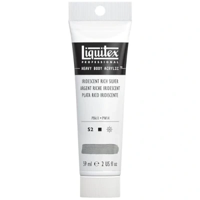 Abbildung von Liquitex 1045239 Professional Heavy Body Acrylfarbe in Künstlerqualität mit ausgezeichneter Lichtechtheit buttriger Konsistenz, 59ml Tube Irisierendes sattes Silber