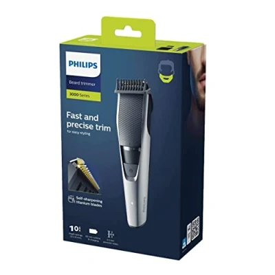 Abbildung von Philips Bart und Kurzhaarschneider BT3206/13 für Herren, Serie 3000, 10 Längeneinstellungen, selbstschärfende Klingen, mit 3 poligem britischem Stecker