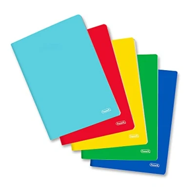 Abbildung von Favorit Cf.5 Notizbücher A4, einfarbiger Einband, Lineatur 4 mm, Papier 80 g/m², rot, gelb, blau, grün, türkis