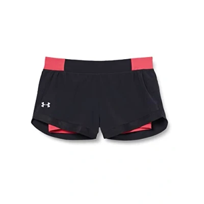 Abbildung von Under Armour Damen UA Qualifier SpeedPocket 2 in 1 Kurze Hose, Schwarz / Pink, LG