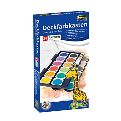 Abbildung von Idena Farbkasten 22064 Deckfarbkasten mit 24 Farben und 1 Tube Deckweiß, ideal