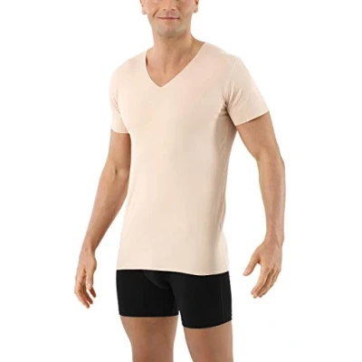 Abbildung von Albert Kreuz Unterhemd Lasercut OHNE SAUM Vneck Unterhemd/shirt, Herren, Größe: XXL, Beige