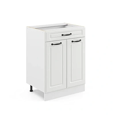 Abbildung von Vicco Unterschrank R Line, Weiß Landhaus/Weiß, 60 cm mit Schublade, ohne Arbeitsplatte