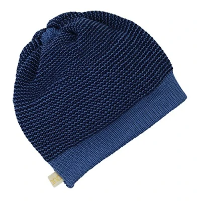 Abbildung von Disana Beanie aus kbT Merino Schurwolle für Baby und Kinder (1=42 46 cm, Blau Melange)