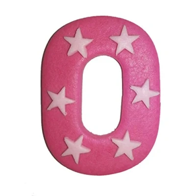 Abbildung von 6.5cm Rosa Zahl mit Sternen: 0